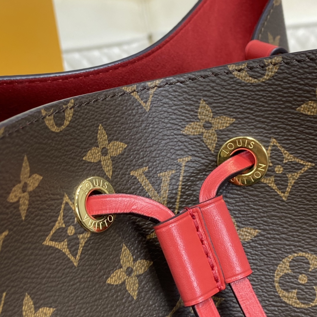 Louis Vuitton NEONOE MM Bucket Bag Monogram M44021 Coquelicot Red